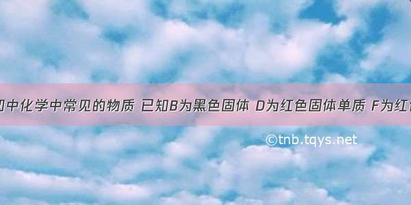 A～H都是初中化学中常见的物质 已知B为黑色固体 D为红色固体单质 F为红色固体 H溶