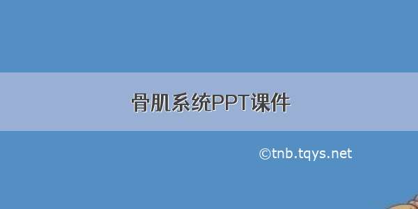 骨肌系统PPT课件