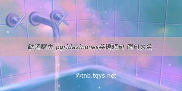 哒嗪酮类 pyridazinones英语短句 例句大全