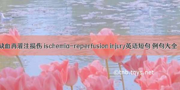 缺血再灌注损伤 ischemia-reperfusion injury英语短句 例句大全