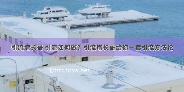 引流增长哥 引流如何做？引流增长哥给你一套引流方法论