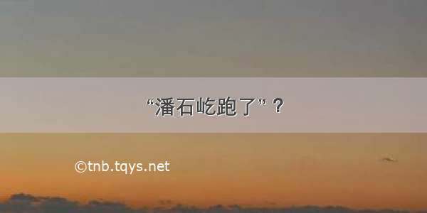 “潘石屹跑了” ？