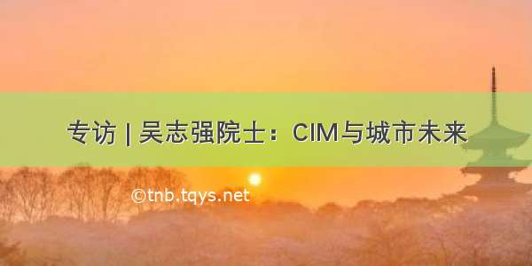 专访 | 吴志强院士：CIM与城市未来