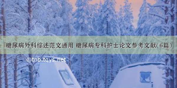 糖尿病外科综述范文通用 糖尿病专科护士论文参考文献(6篇)