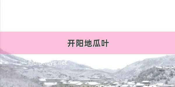 开阳地瓜叶