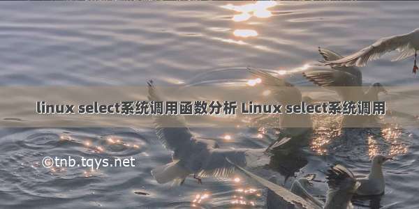 linux select系统调用函数分析 Linux select系统调用