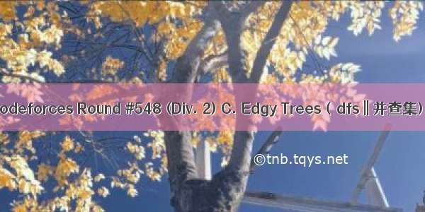 Codeforces Round #548 (Div. 2) C. Edgy Trees（dfs || 并查集)