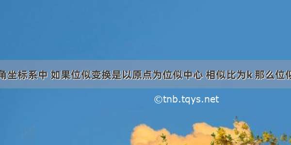 在平面直角坐标系中 如果位似变换是以原点为位似中心 相似比为k 那么位似图形对应