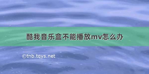 酷我音乐盒不能播放mv怎么办