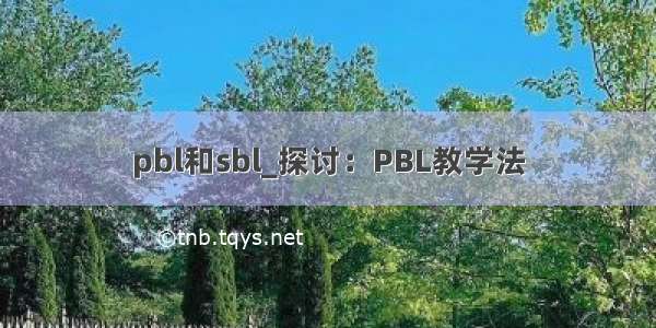 pbl和sbl_探讨：PBL教学法