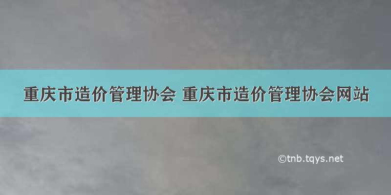 重庆市造价管理协会 重庆市造价管理协会网站