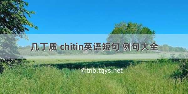 几丁质 chitin英语短句 例句大全