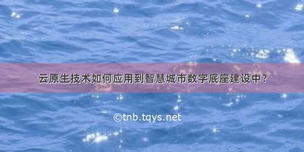 云原生技术如何应用到智慧城市数字底座建设中？