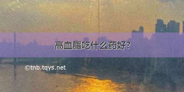 高血脂吃什么药好？