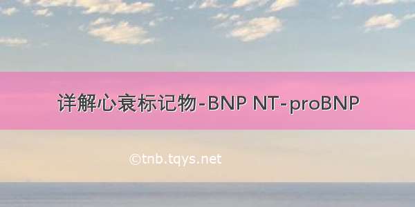 详解心衰标记物-BNP NT-proBNP