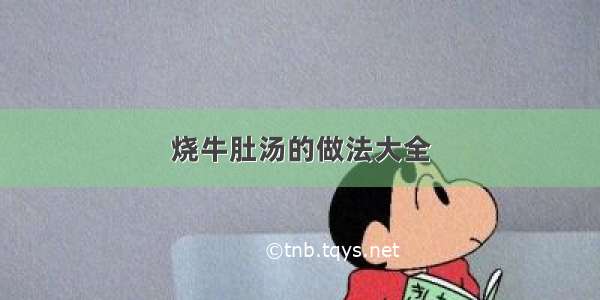 烧牛肚汤的做法大全