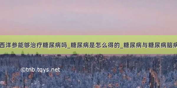 西洋参能够治疗糖尿病吗_糖尿病是怎么得的_糖尿病与糖尿病脑病