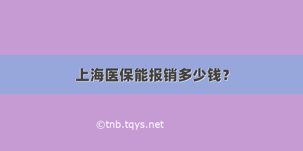 上海医保能报销多少钱？