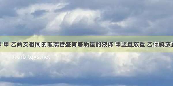 如图所示 甲 乙两支相同的玻璃管盛有等质量的液体 甲竖直放置 乙倾斜放置 两管中