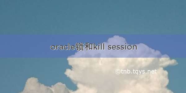 oracle锁和kill session