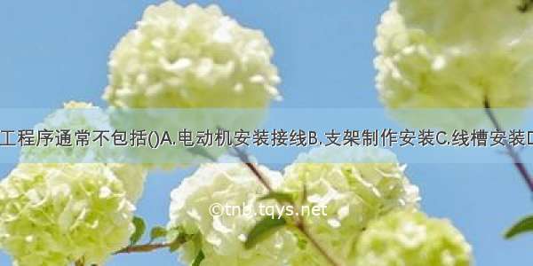 动力设备施工程序通常不包括()A.电动机安装接线B.支架制作安装C.线槽安装D.电机干燥E.