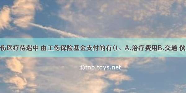 以下各项工伤医疗待遇中 由工伤保险基金支付的有()。A.治疗费用B.交通 伙食补助费C.