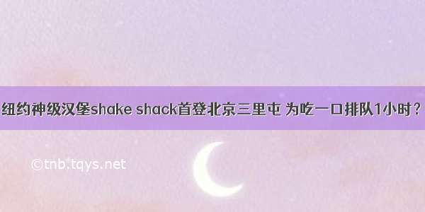 纽约神级汉堡shake shack首登北京三里屯 为吃一口排队1小时？