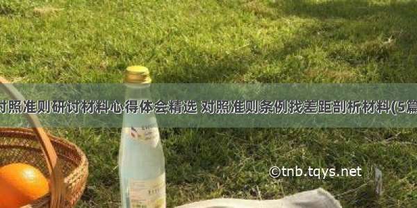 对照准则研讨材料心得体会精选 对照准则条例找差距剖析材料(5篇)