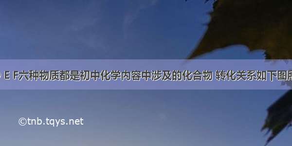 A B C D E F六种物质都是初中化学内容中涉及的化合物 转化关系如下图所示 其中