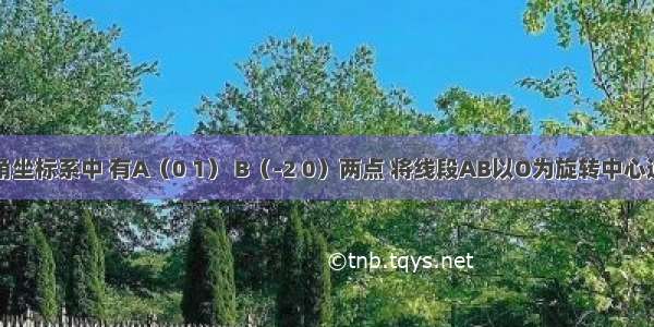 在平面直角坐标系中 有A（0 1） B（-2 0）两点 将线段AB以O为旋转中心逆时针分别