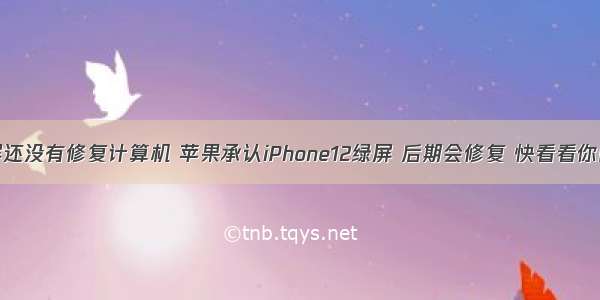 iphone绿屏还没有修复计算机 苹果承认iPhone12绿屏 后期会修复 快看看你的绿吗？...