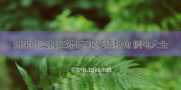 傅里叶变换红外 FTIR英语短句 例句大全