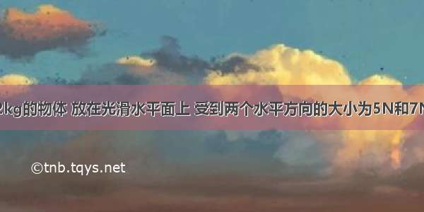 一个质量为2kg的物体 放在光滑水平面上 受到两个水平方向的大小为5N和7N的共点力作