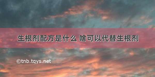 生根剂配方是什么 啥可以代替生根剂