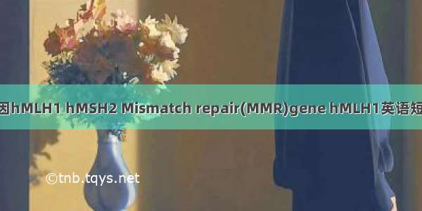 错配修复基因hMLH1 hMSH2 Mismatch repair(MMR)gene hMLH1英语短句 例句大全