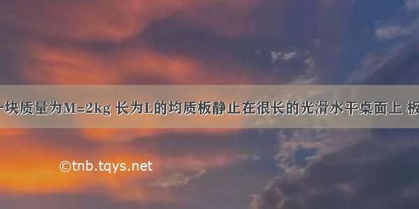 如图所示 一块质量为M=2kg 长为L的均质板静止在很长的光滑水平桌面上 板的左端静止