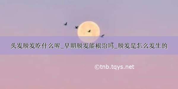 头发脱发吃什么呢_早期脱发能根治吗_脱发是怎么发生的