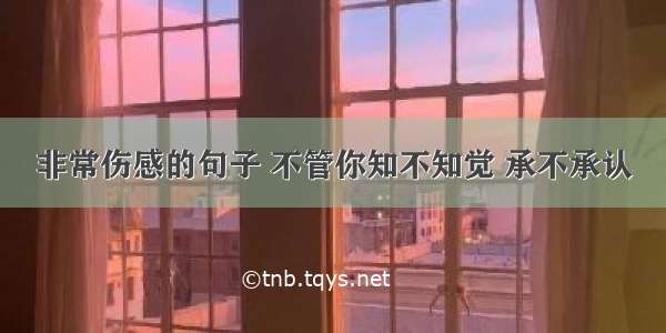 非常伤感的句子 不管你知不知觉 承不承认