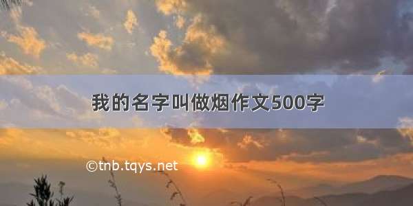 我的名字叫做烟作文500字