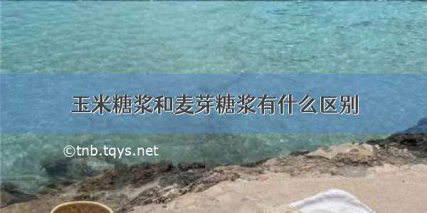 玉米糖浆和麦芽糖浆有什么区别