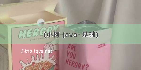 (小柯-java- 基础)