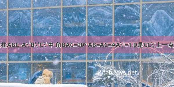 在直三棱柱ABC-A\'B\'C\'中 角BAC=90° AB=AC=AA\'=1 D是CC\'上一点这里边的