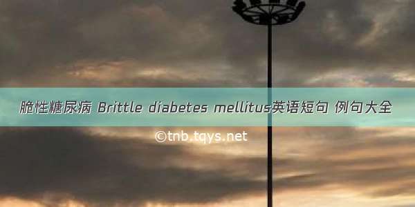 脆性糖尿病 Brittle diabetes mellitus英语短句 例句大全