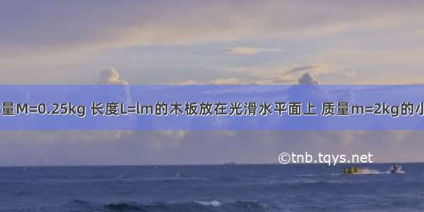 如图所示 质量M=0.25kg 长度L=lm的木板放在光滑水平面上 质量m=2kg的小物块（可视