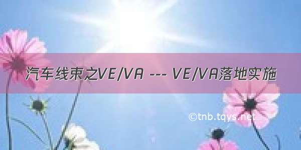 汽车线束之VE/VA --- VE/VA落地实施