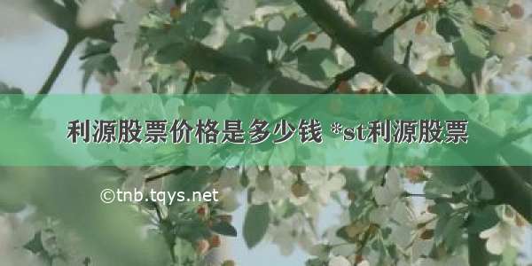 利源股票价格是多少钱 *st利源股票