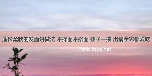 蓬松柔软的发面饼做法 不揉面不擀面 筷子一搅 出锅全家都爱吃