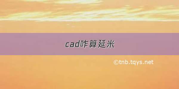 cad咋算延米