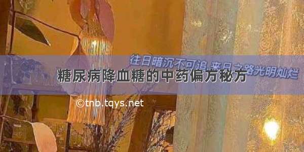 糖尿病降血糖的中药偏方秘方