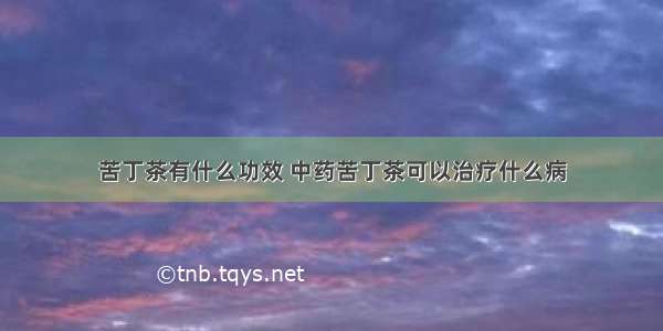 苦丁茶有什么功效 中药苦丁茶可以治疗什么病